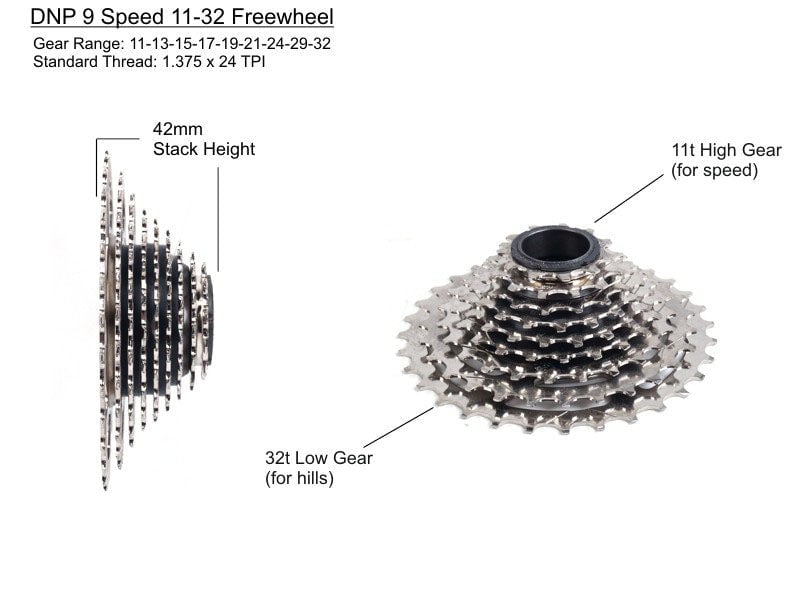 Freewheel 9 Speed Cassette 11-32