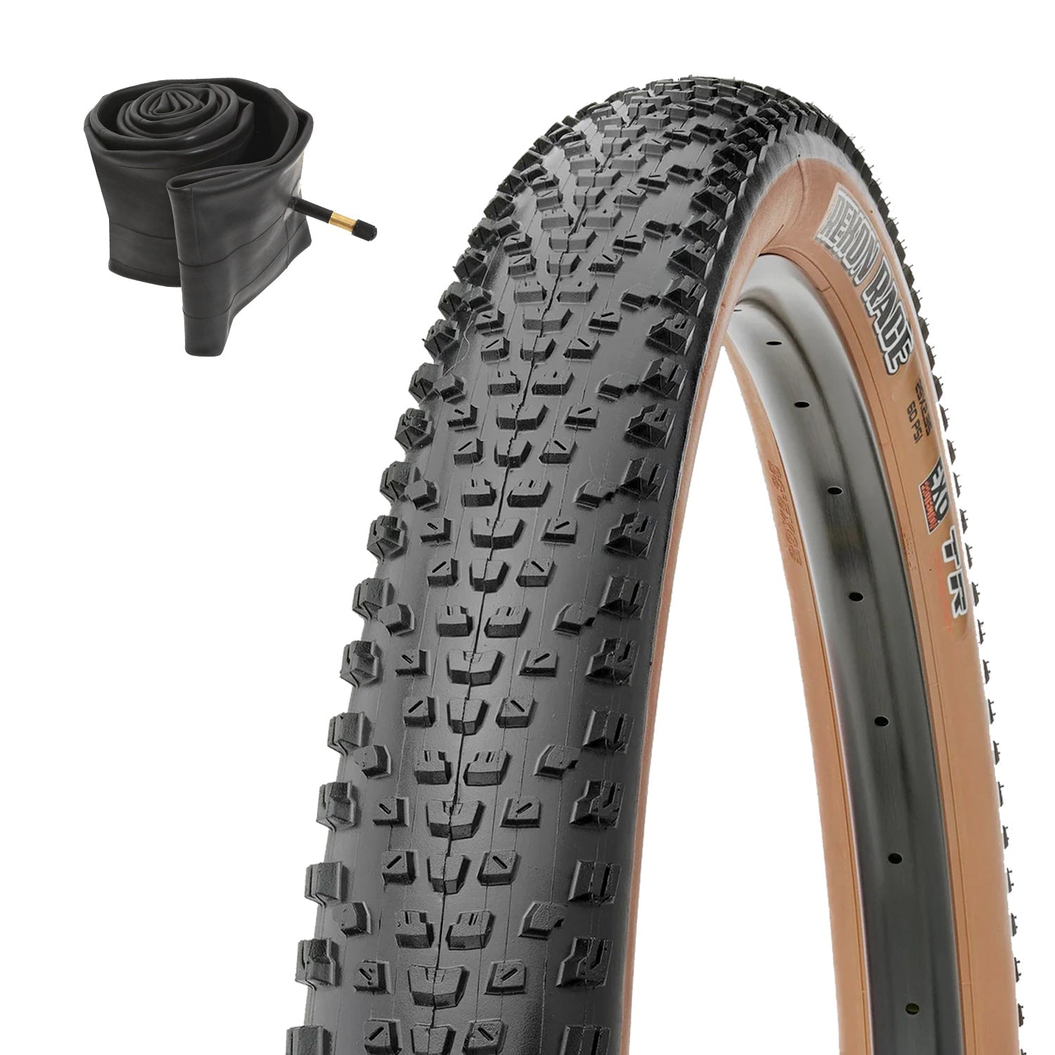 1-Pack 27.5” Rekon Race Tan Wall Bike for Mountain Bikes & Electric Bikes with Inner Tube (1) 60 TPI, 27.5" x 2.25", Total of 1